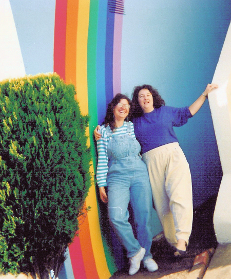 August 1994 - Mou and Cyndi in front of Rainbow House